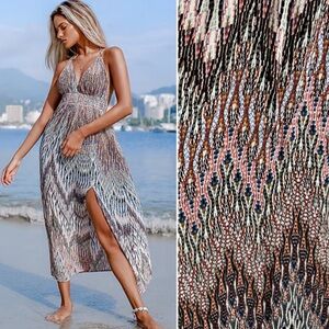 CUPSHE ✨ plunging chevron convertible maxi dress | Sz L